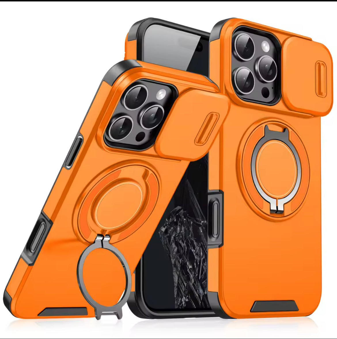 (seecatchy)Shockproof iPhone Case with Sliding Camera Cover & Stand (iPhone 13–17 Pro Max)